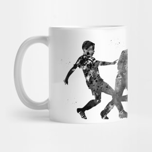 Children playing football Mug